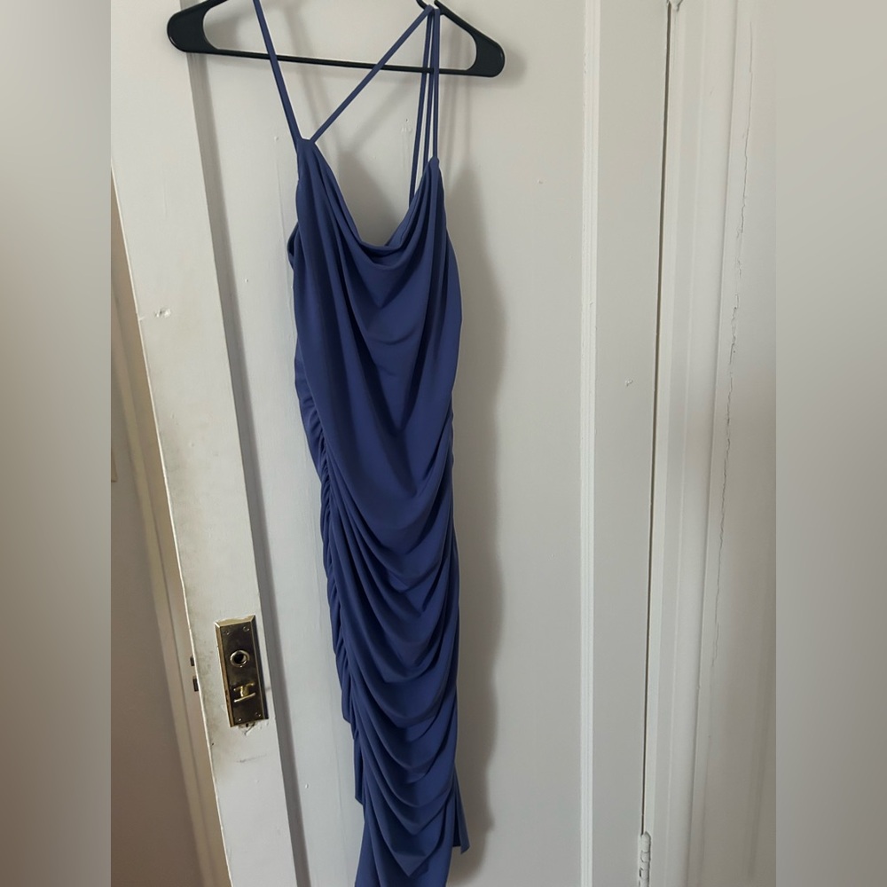 Abercrombie & Fitch Ruched Wedding Guest Midi Dress